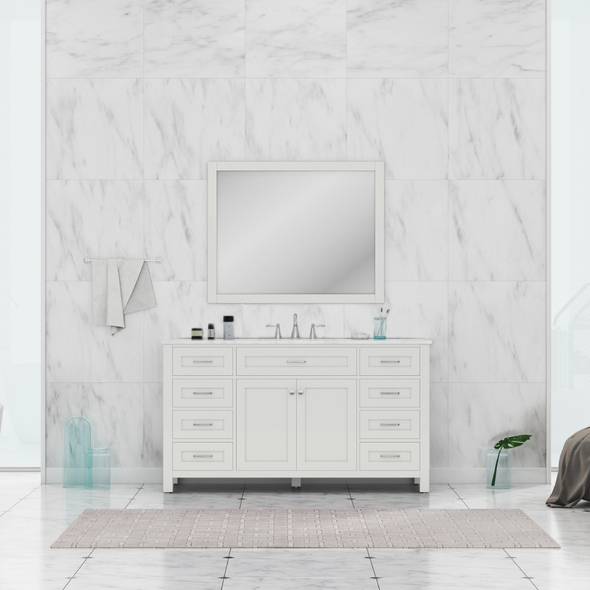 small bath vanity Alya Vanity with Top White Modern