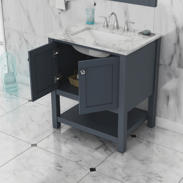 72 inch bathroom cabinet Alya Vanity with Top Gray