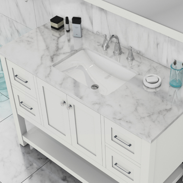 modern wood vanity bathroom Alya Vanity with Top White Modern