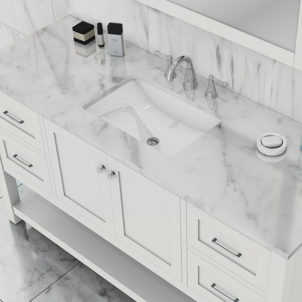 double sink cabinet size Alya Vanity with Top White Modern