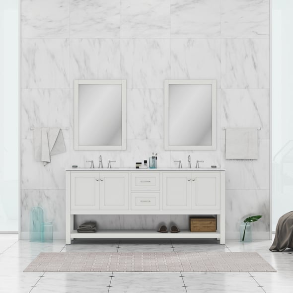 small bath vanity Alya Vanity with Top White