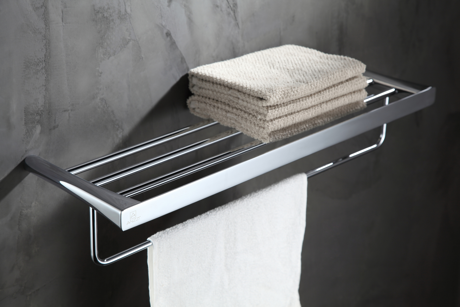 folded towel holder Anzzi BATHROOM - Bath Accessories - Towel Bars Chrome