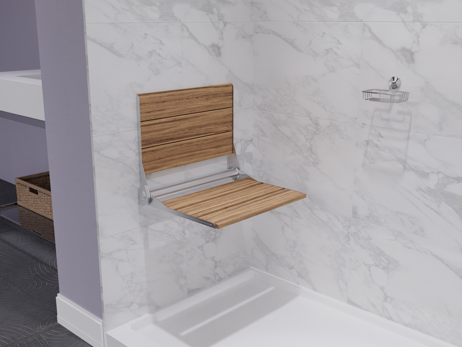 bath & shower seat Anzzi BATHROOM - Bath Accessories - Shower Seats Teak