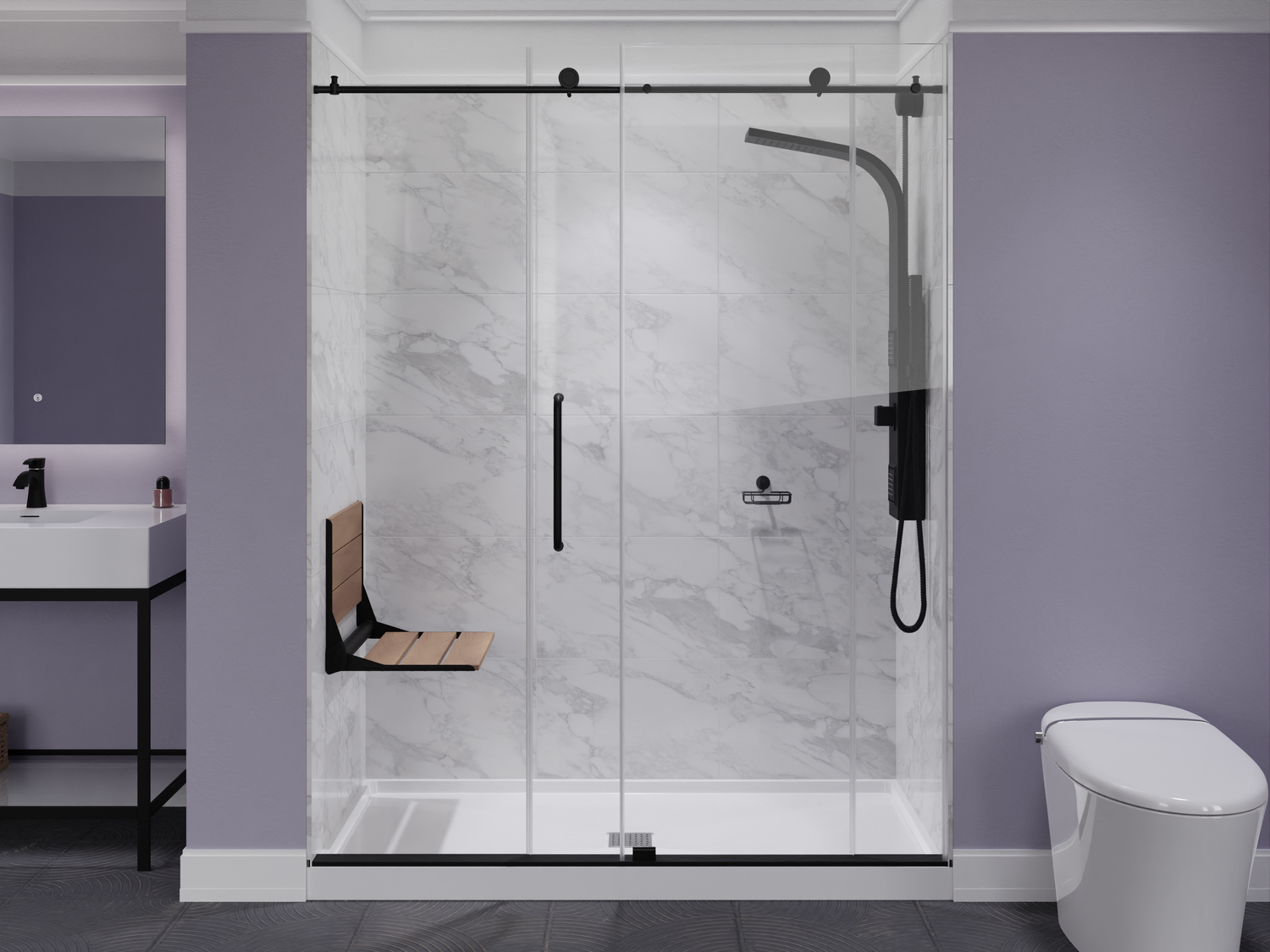 long teak shower bench Anzzi BATHROOM - Bath Accessories - Shower Seats Teak