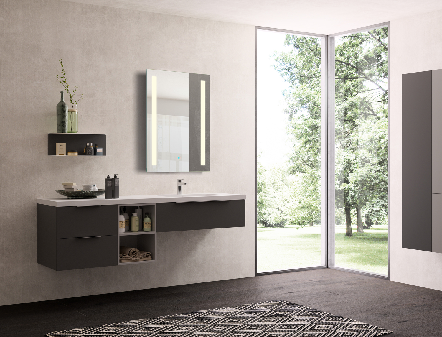 free standing bathroom mirrors Anzzi BATHROOM - Mirrors - LED Mirrors Silver