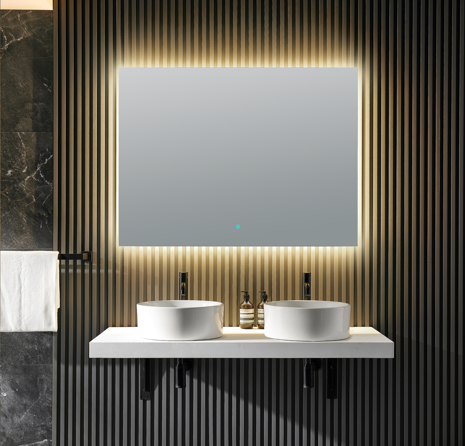 bathroom vanity with 3 mirrors Anzzi BATHROOM - Mirrors - LED Mirrors Silver