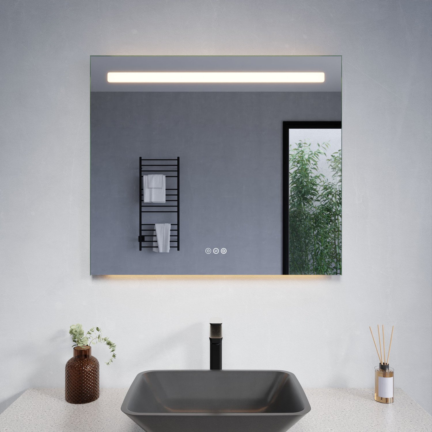 double vanity bathroom mirrors Anzzi BATHROOM - Mirrors - LED Mirrors Silver
