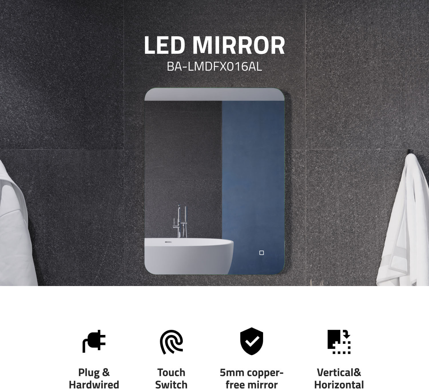bathroom mirror trim ideas Anzzi BATHROOM - Mirrors - LED Mirrors Silver