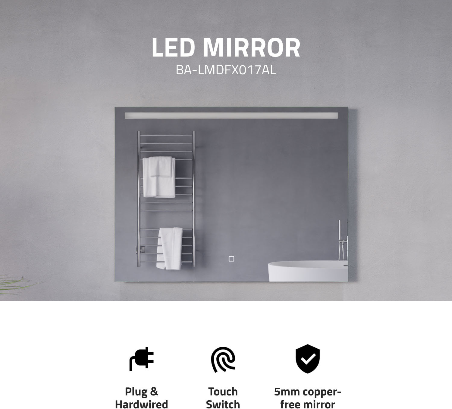 bathroom ideas for small bathroom Anzzi BATHROOM - Mirrors - LED Mirrors Silver