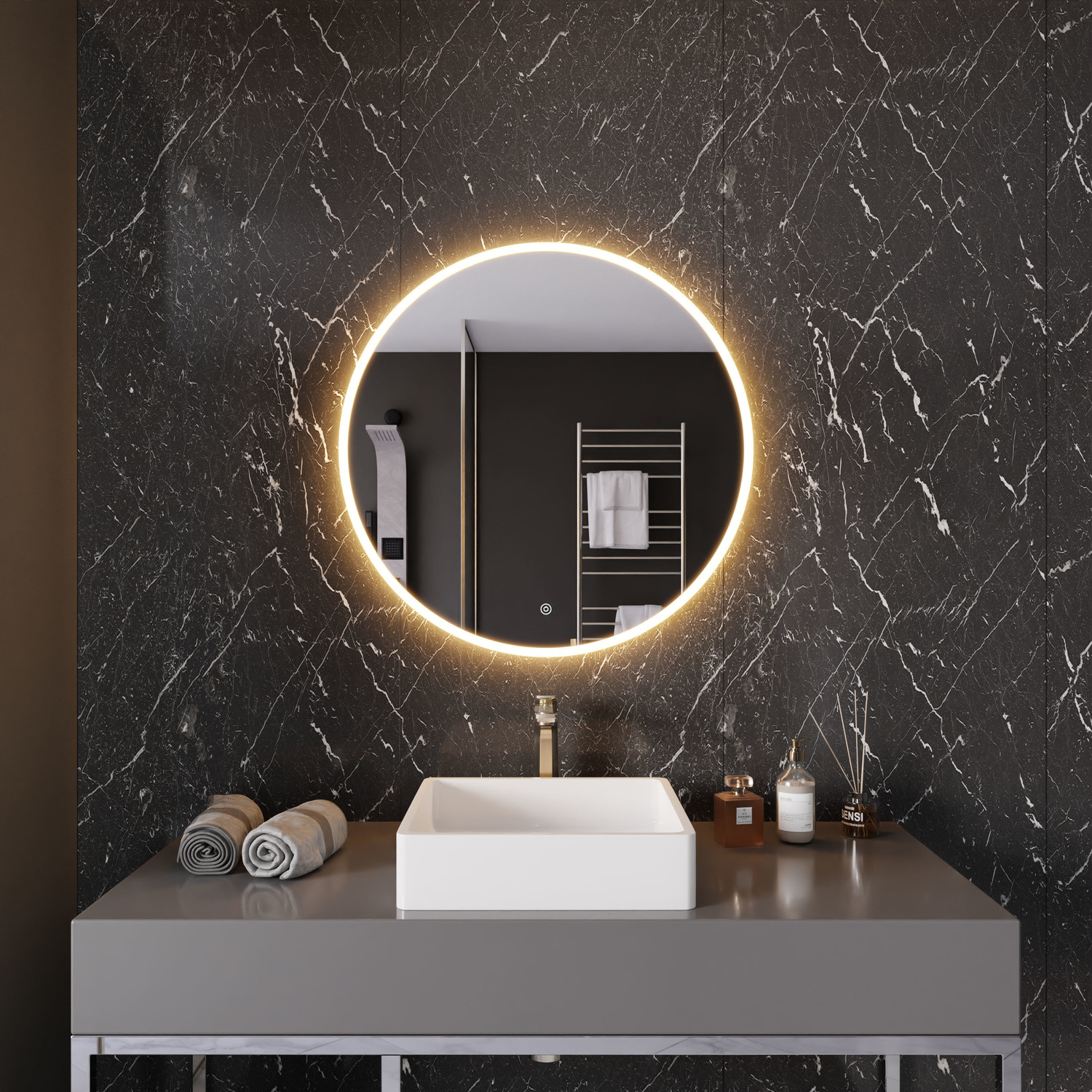 bathroom mirror art Anzzi BATHROOM - Mirrors - LED Mirrors Silver