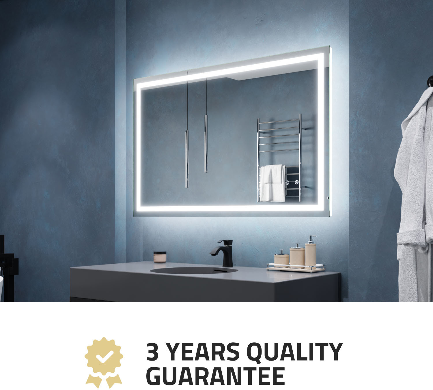 bathroom mirror design with lights Anzzi BATHROOM - Mirrors - LED Mirrors Silver