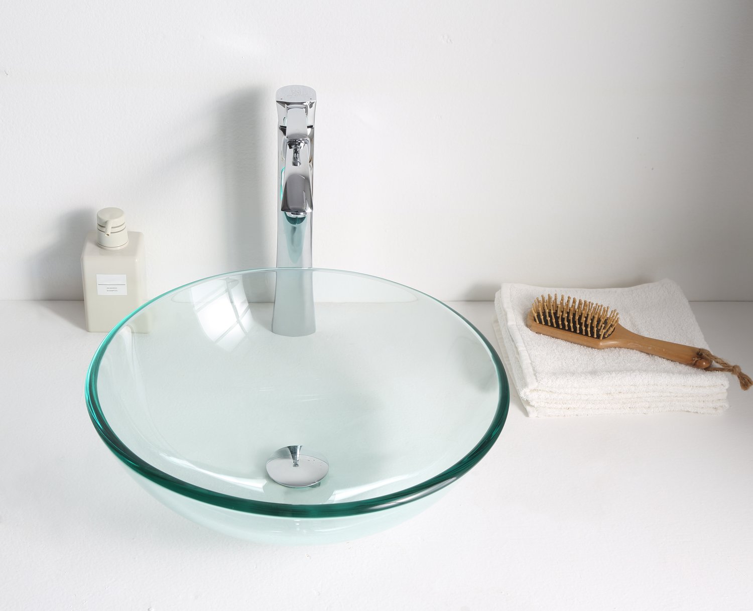 low depth bathroom vanity Anzzi BATHROOM - Sinks - Vessel - Tempered Glass Clear