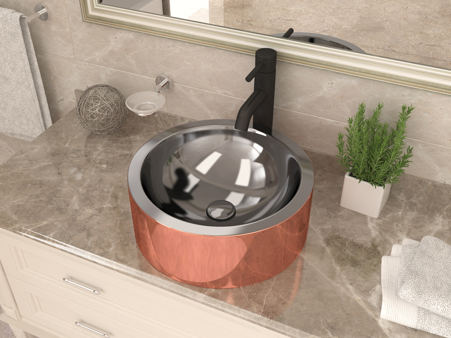 single sink bathroom Anzzi BATHROOM - Sinks - Vessel - Copper Nickel