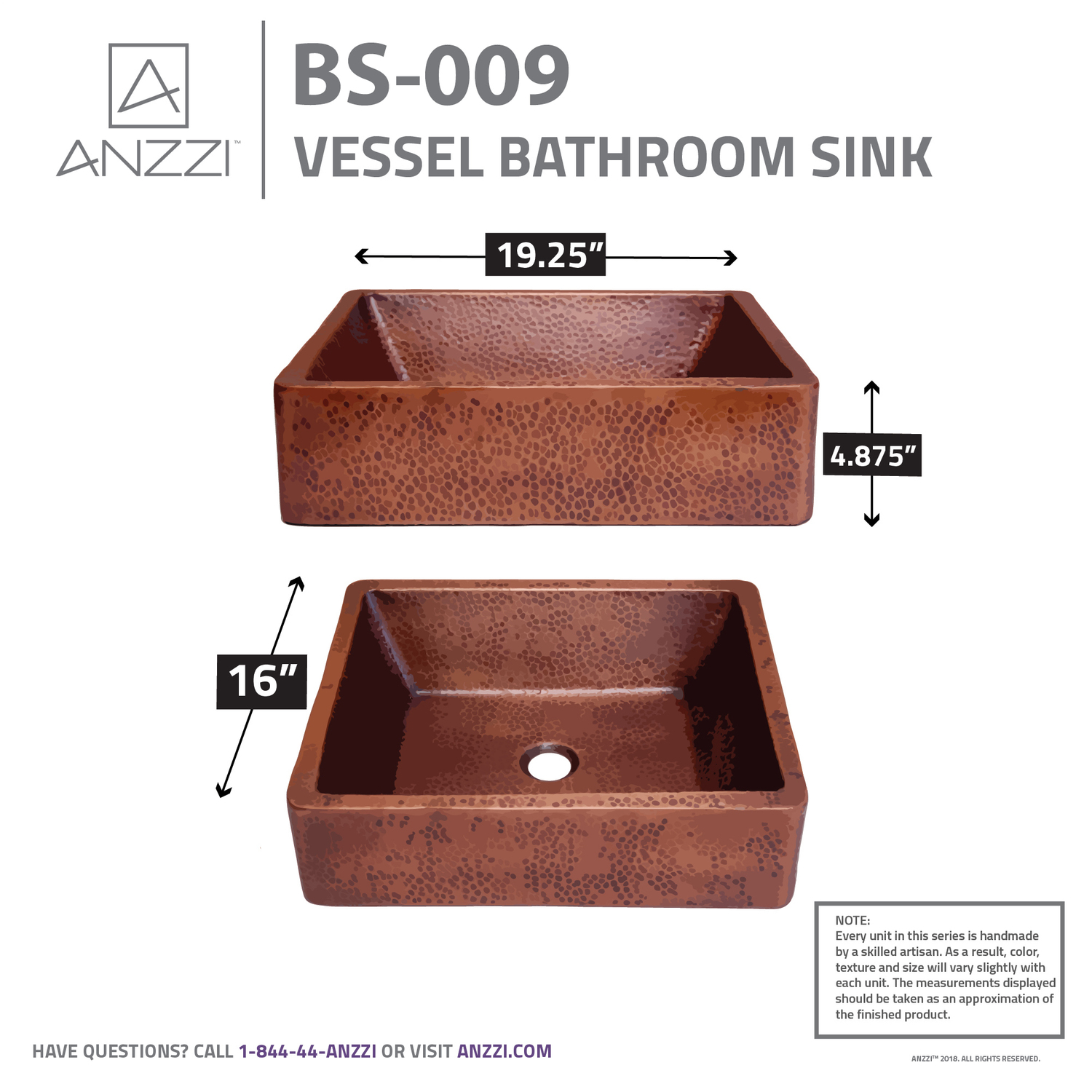 black bathroom vanity Anzzi BATHROOM - Sinks - Vessel - Copper Copper
