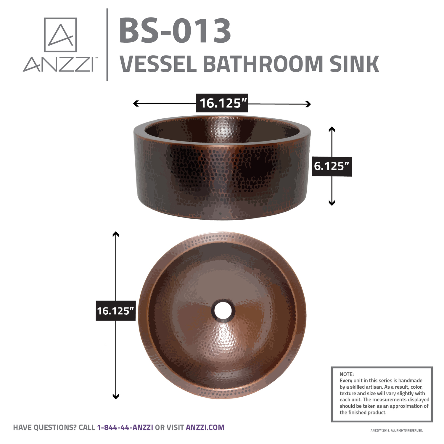 dark blue bathroom vanity Anzzi BATHROOM - Sinks - Vessel - Copper Copper
