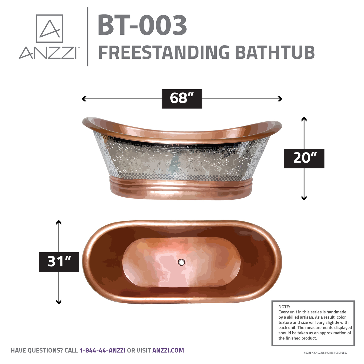 best jacuzzi tub for bathroom Anzzi BATHROOM - Bathtubs - Freestanding Bathtubs - One Piece Copper