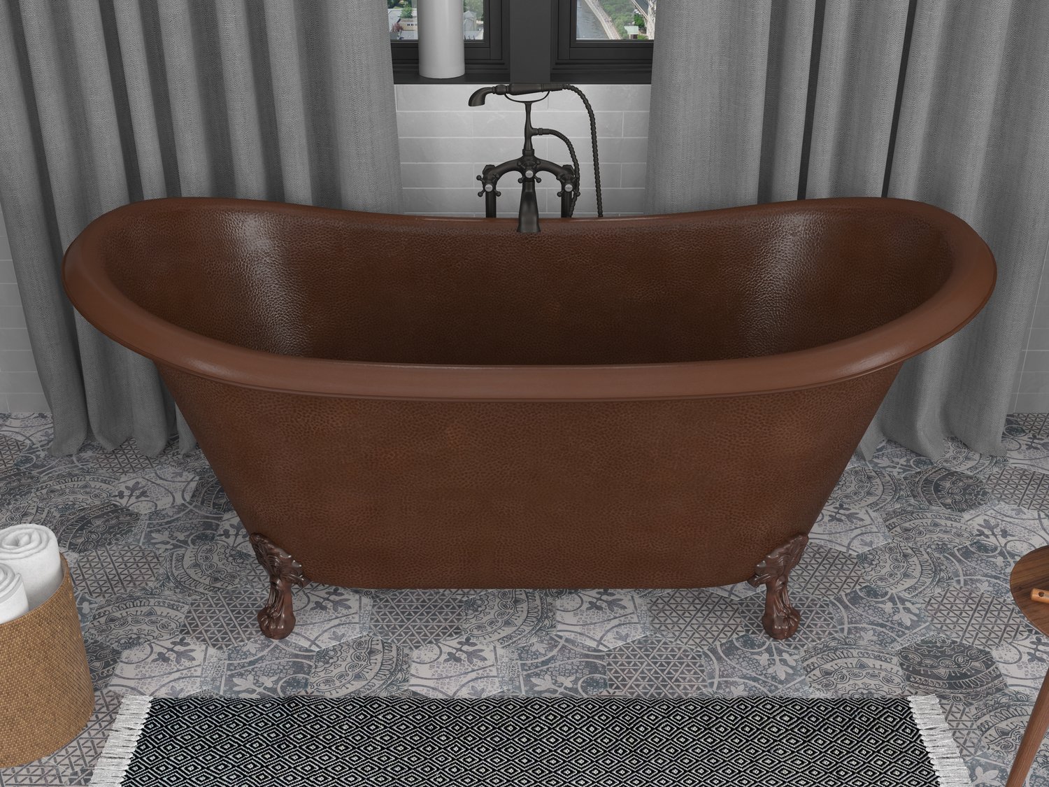 bathtub faucet ideas Anzzi BATHROOM - Bathtubs - Freestanding Bathtubs - One Piece Copper
