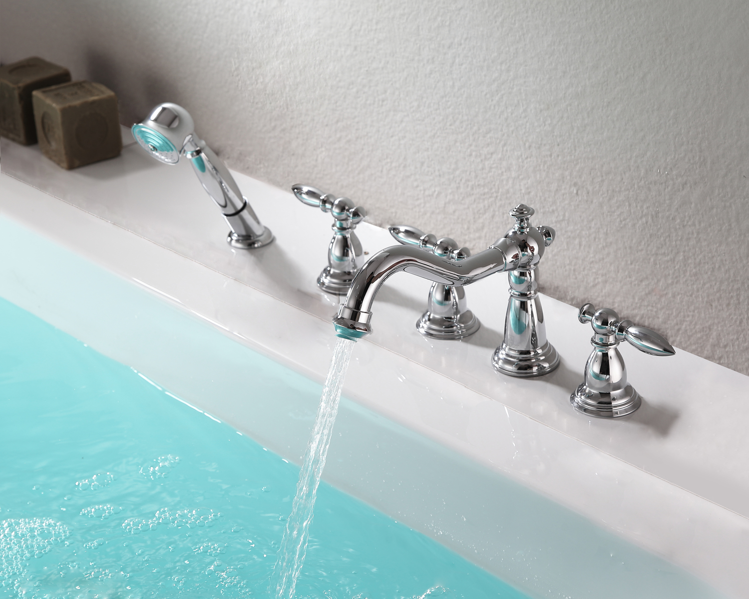 deck mount sprayer Anzzi BATHROOM - Faucets - Bathtub Faucets - Deck Mounted Chrome
