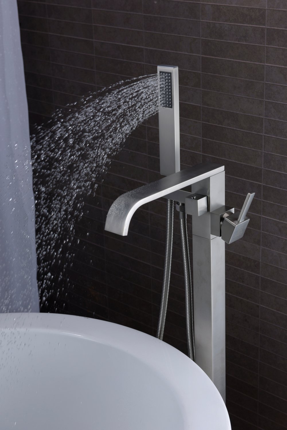 clawfoot tub shower combo Anzzi BATHROOM - Faucets - Bathtub Faucets - Freestanding Nickel