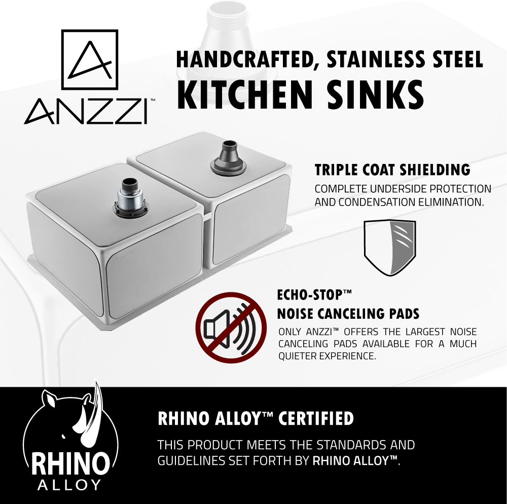 brown bowl sink Anzzi KITCHEN - Kitchen Sinks - Undermount - Stainless Steel Steel
