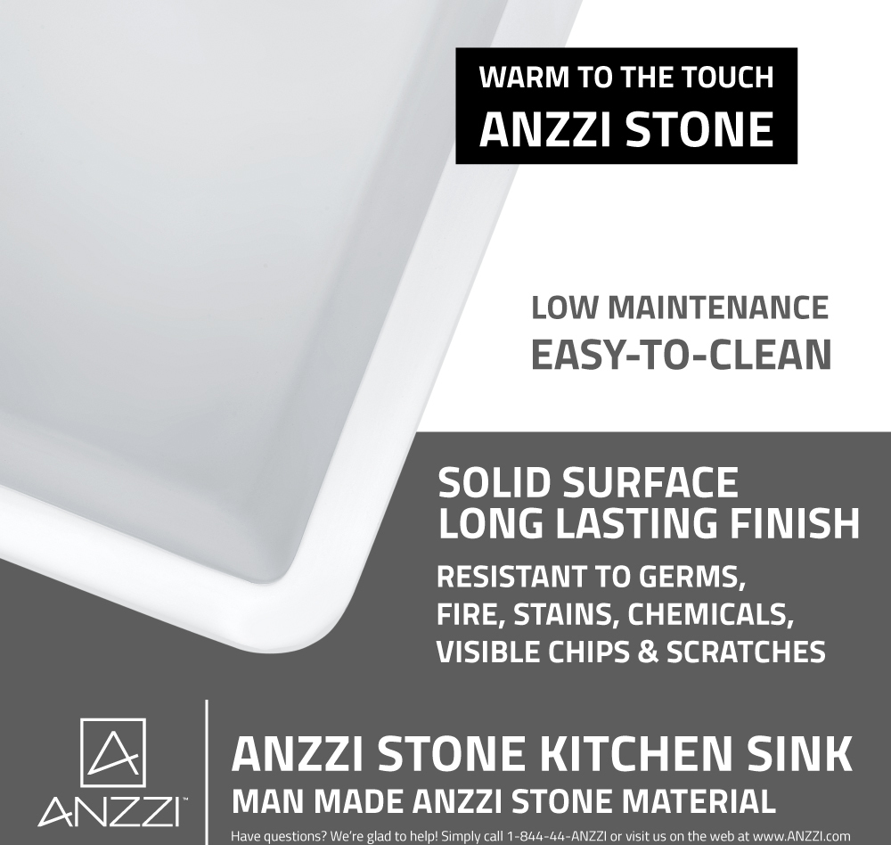 33x18 sink Anzzi KITCHEN - Kitchen Sinks - Farmhouse - Man Made Stone White