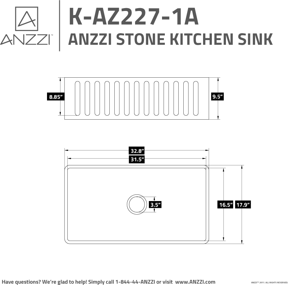 granite bowl sink Anzzi KITCHEN - Kitchen Sinks - Farmhouse - Man Made Stone White