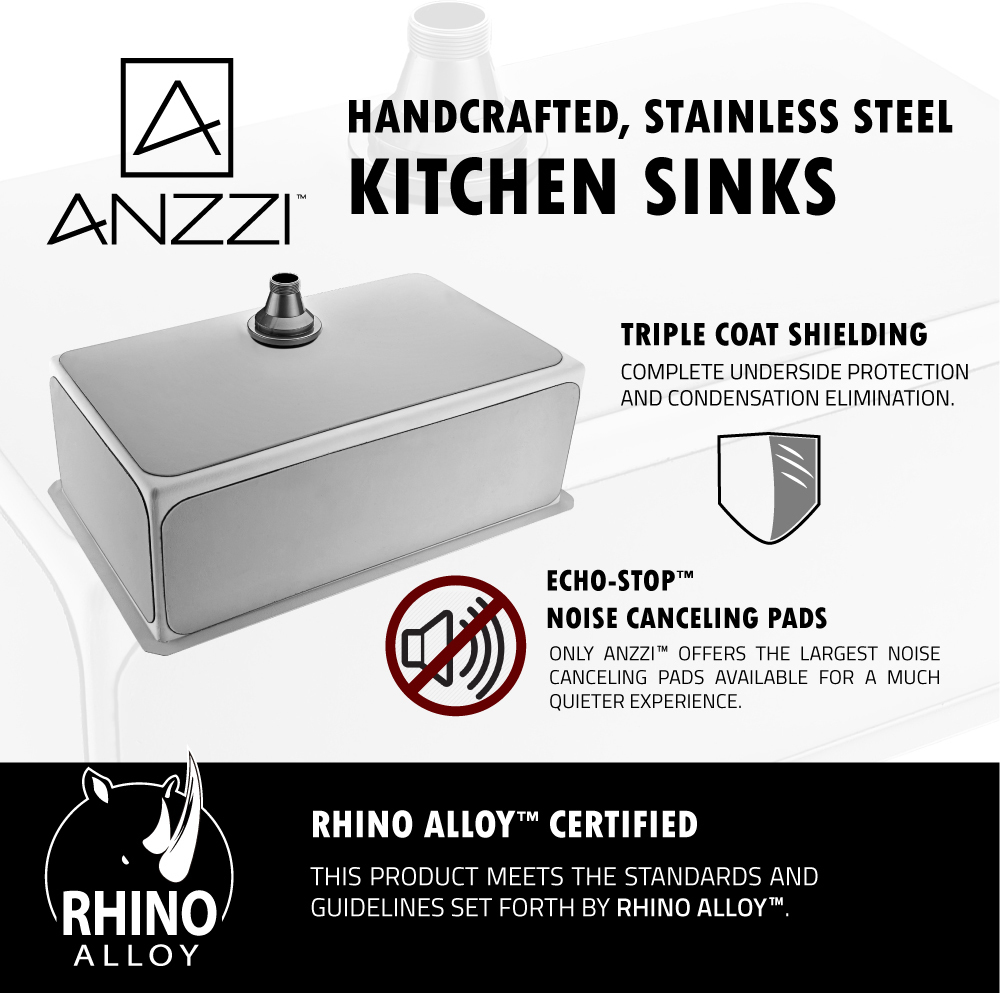 stainless steel single tub sink Anzzi KITCHEN - Kitchen Sinks - Undermount - Stainless Steel Steel
