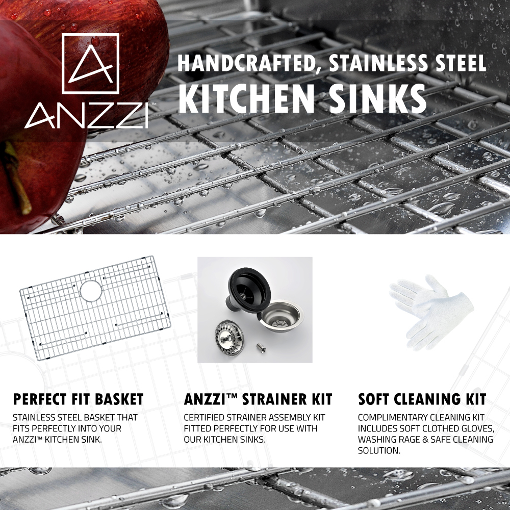 farmhouse sink in granite Anzzi KITCHEN - Kitchen Sinks - Undermount - Stainless Steel Steel