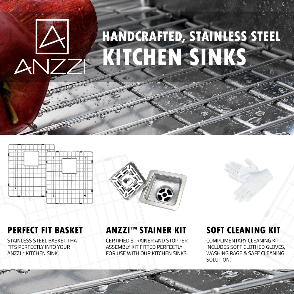 white kitchen drop in sink Anzzi KITCHEN - Kitchen Sinks - Farmhouse - Stainless Steel Steel