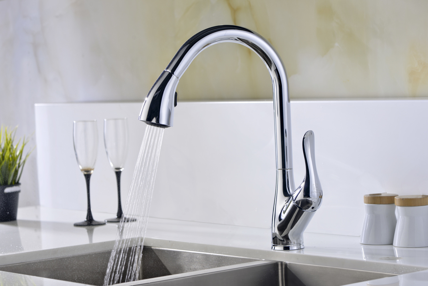 sprayer head for kitchen sink Anzzi KITCHEN - Kitchen Faucets - Pull Down Chrome