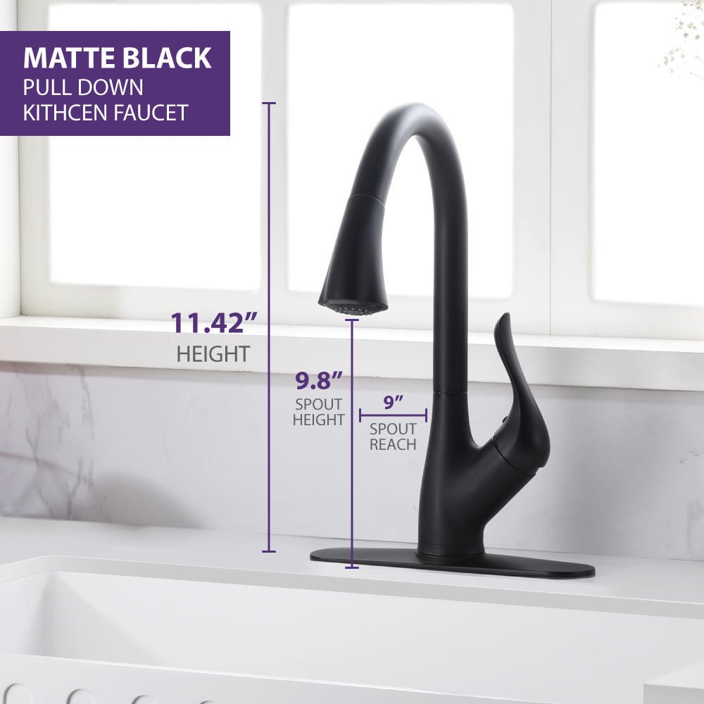 stainless steel kitchen sink with taps Anzzi KITCHEN - Kitchen Faucets - Pull Down Black
