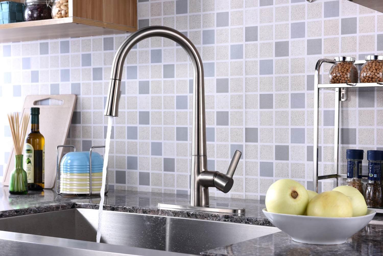 cover for hole in kitchen sink Anzzi KITCHEN - Kitchen Faucets - Pull Down Nickel