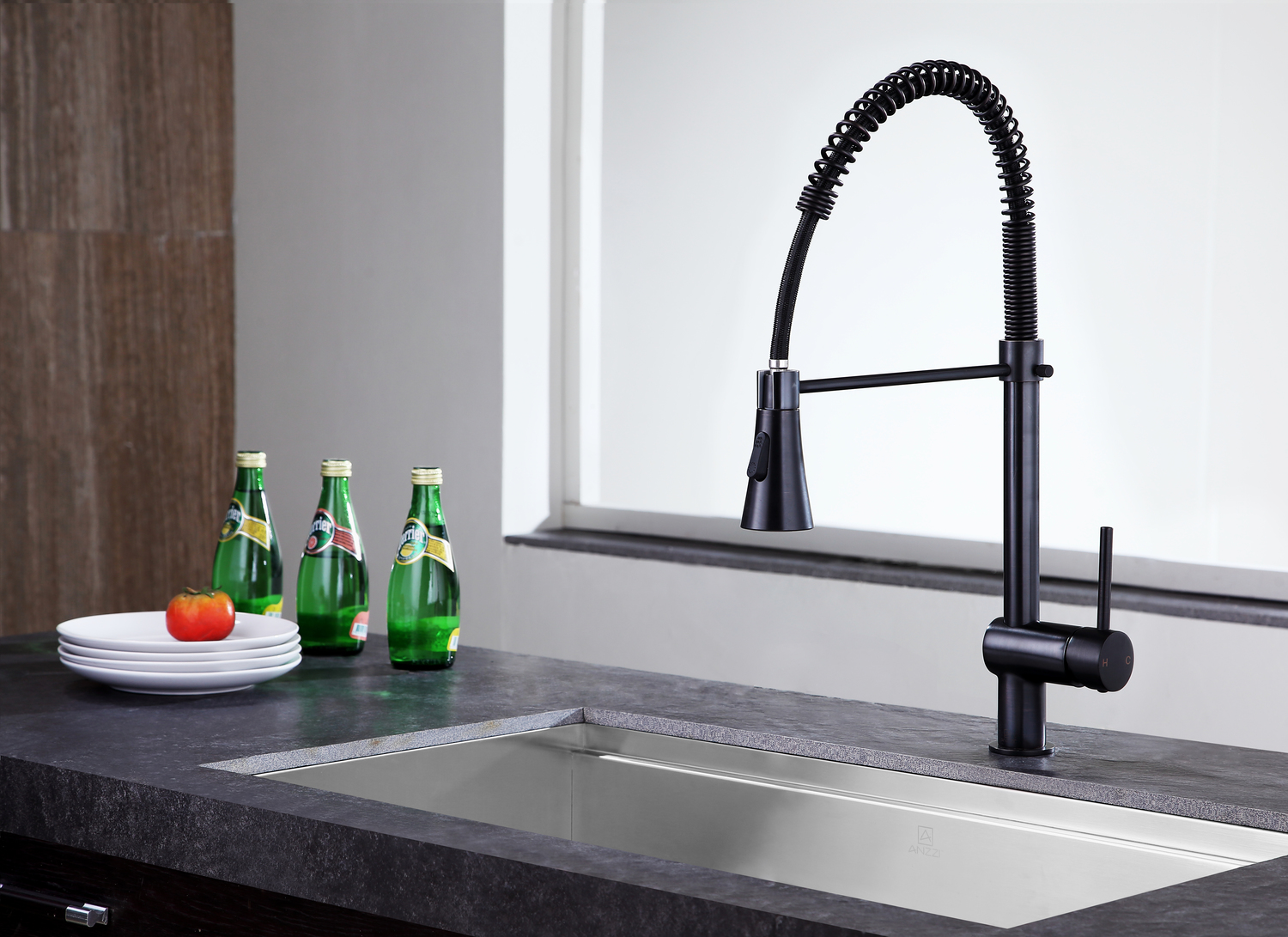stainless steel kitchen sink with cabinet Anzzi KITCHEN - Kitchen Faucets - Pull Down Bronze