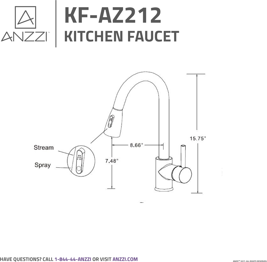 oil rubbed bronze kitchen faucet with stainless steel sink Anzzi KITCHEN - Kitchen Faucets - Pull Out Nickel