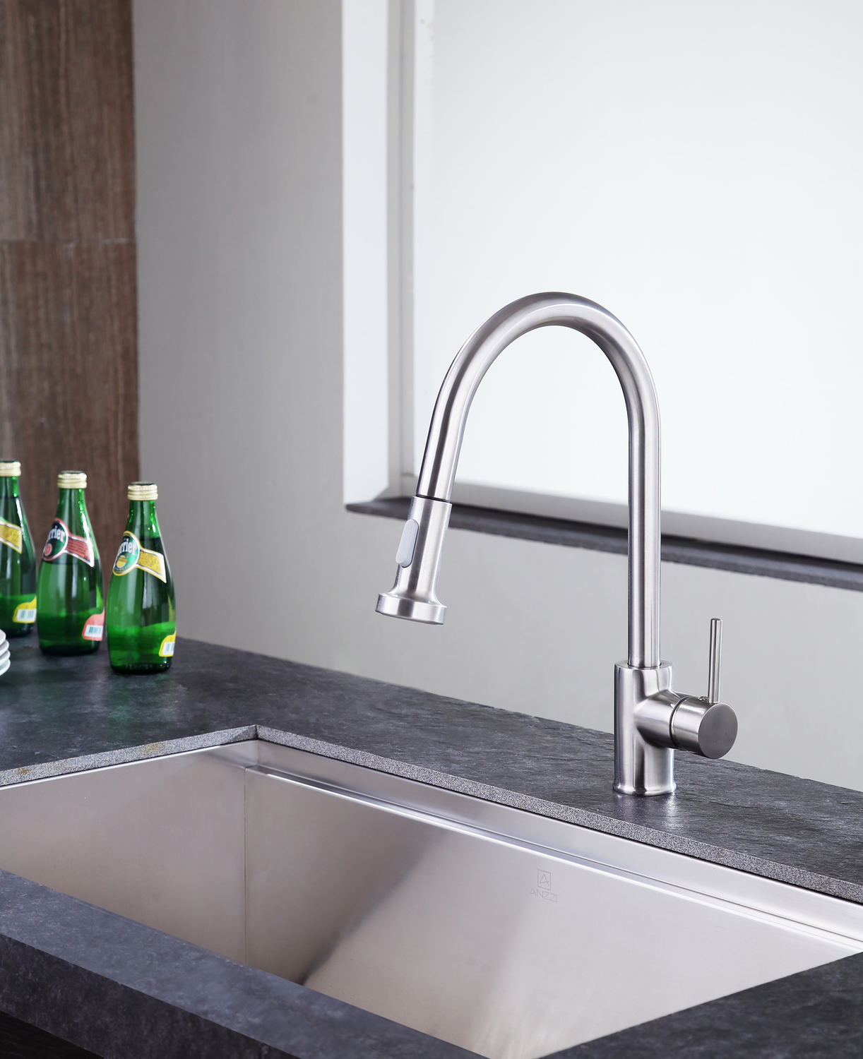pull out kitchen faucet installation Anzzi KITCHEN - Kitchen Faucets - Pull Out Nickel