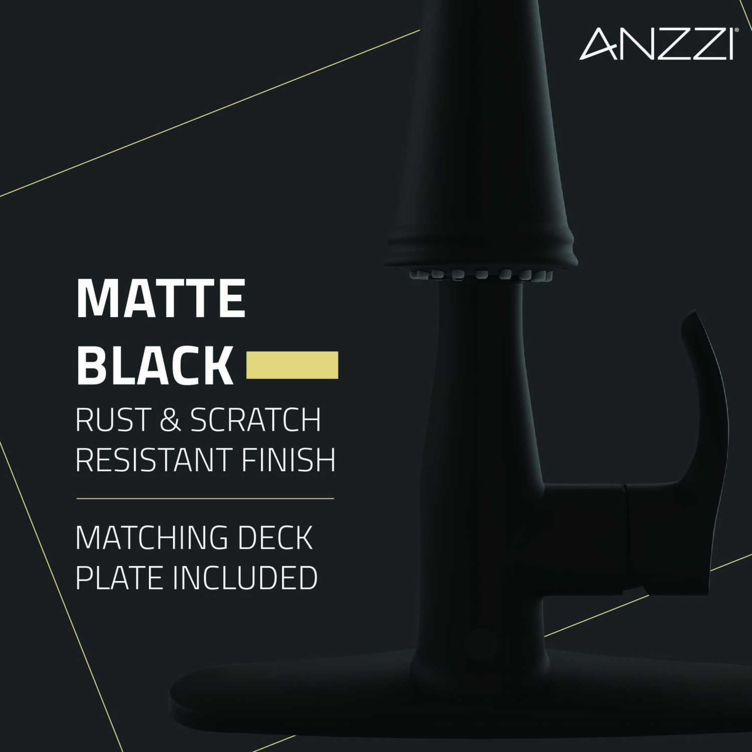 black stainless steel sink Anzzi KITCHEN - Kitchen Faucets - Pull Down Black