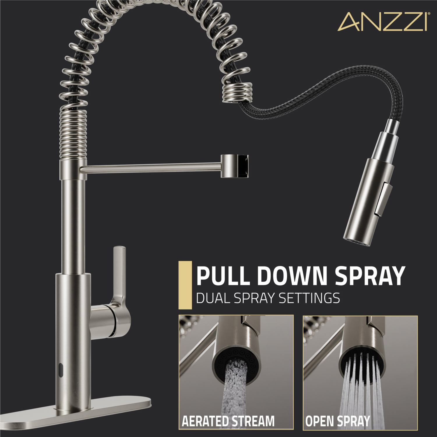 sink faucet replacement kitchen Anzzi KITCHEN - Kitchen Faucets - Pull Down Silver