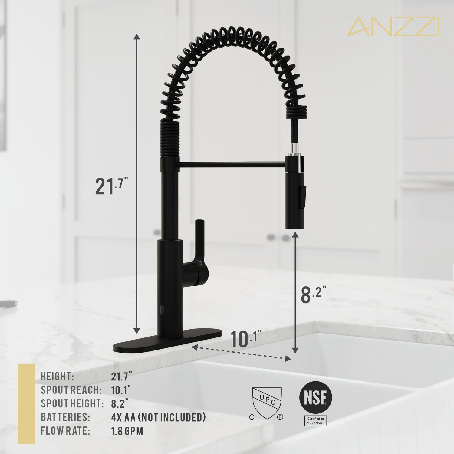 kitchen faucet black and stainless steel Anzzi KITCHEN - Kitchen Faucets - Pull Down Black