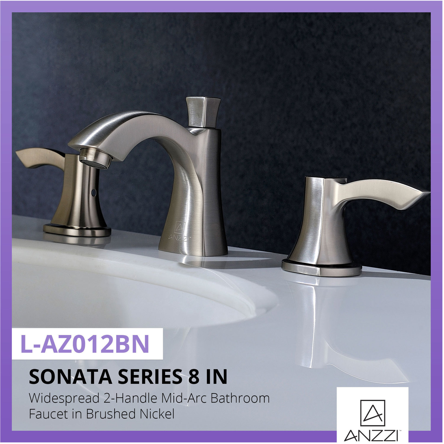  Anzzi BATHROOM - Faucets - Bathroom Sink Faucets - Wide Spread Bathroom Faucets Nickel