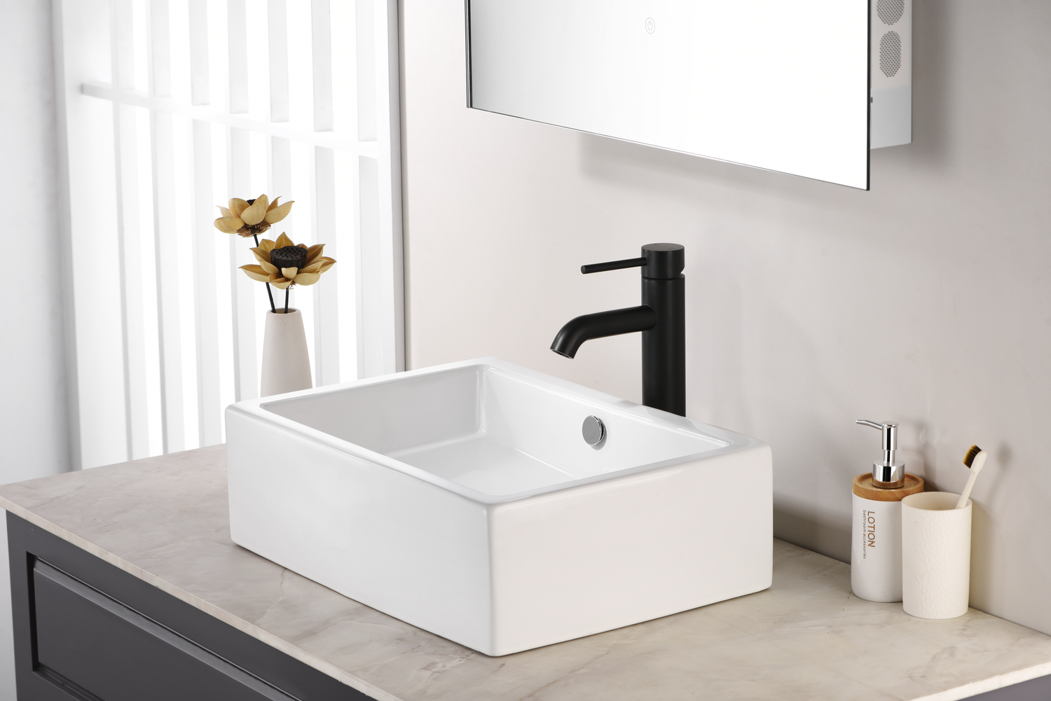 bathroom vanity his and hers Anzzi BATHROOM - Faucets - Bathroom Sink Faucets - Single Hole Matte Black