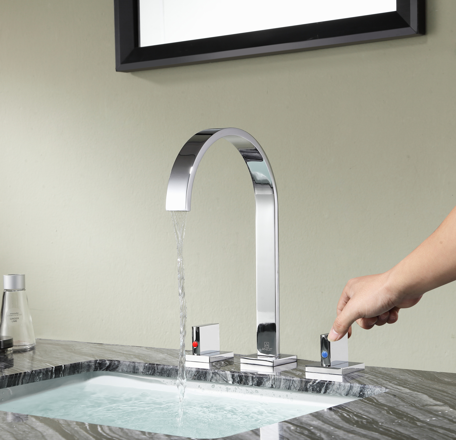 single standing bathroom sink Anzzi BATHROOM - Faucets - Bathroom Sink Faucets - Wide Spread Chrome