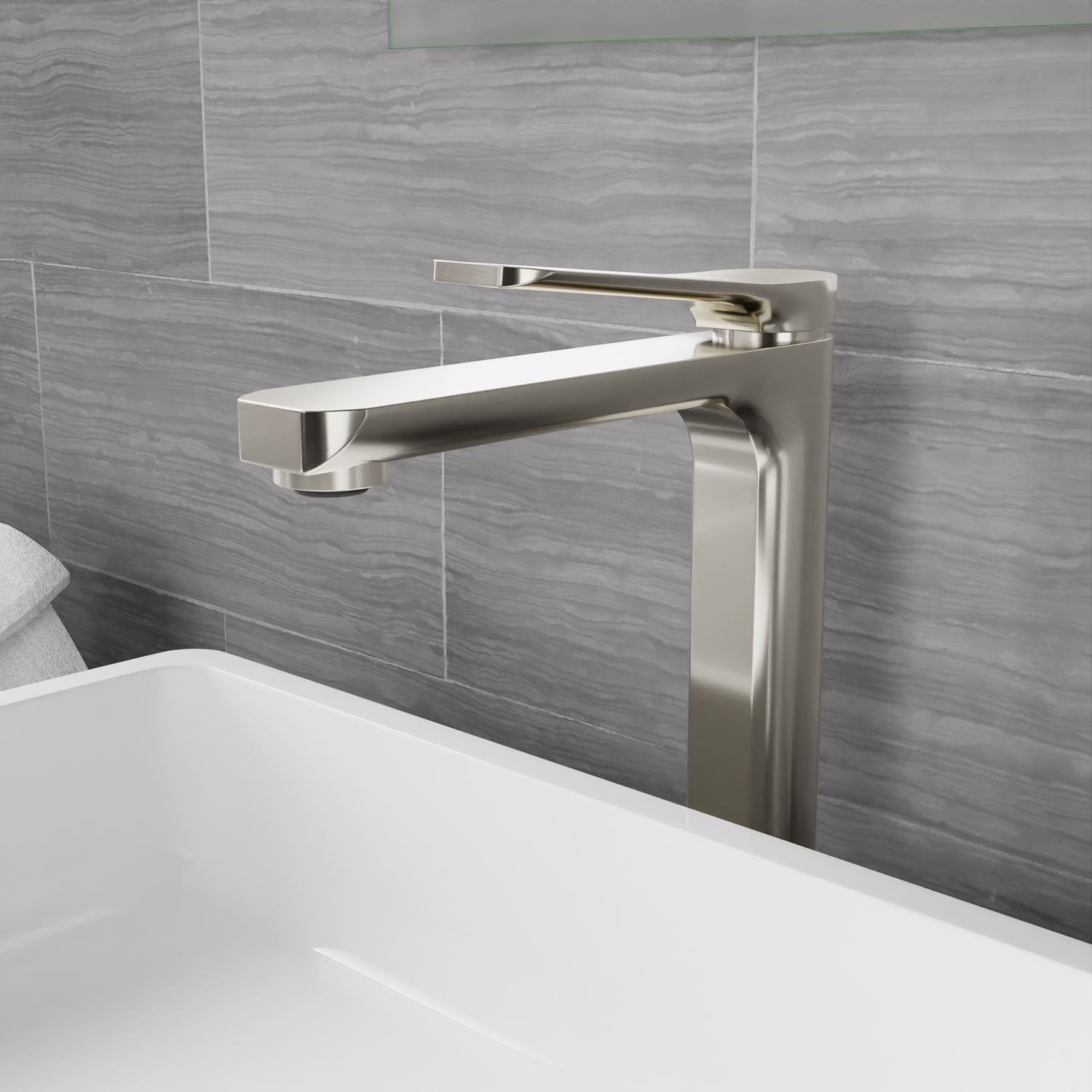 brushed nickel single hole waterfall bathroom faucet Anzzi BATHROOM - Faucets - Bathroom Sink Faucets - Single Hole Nickel