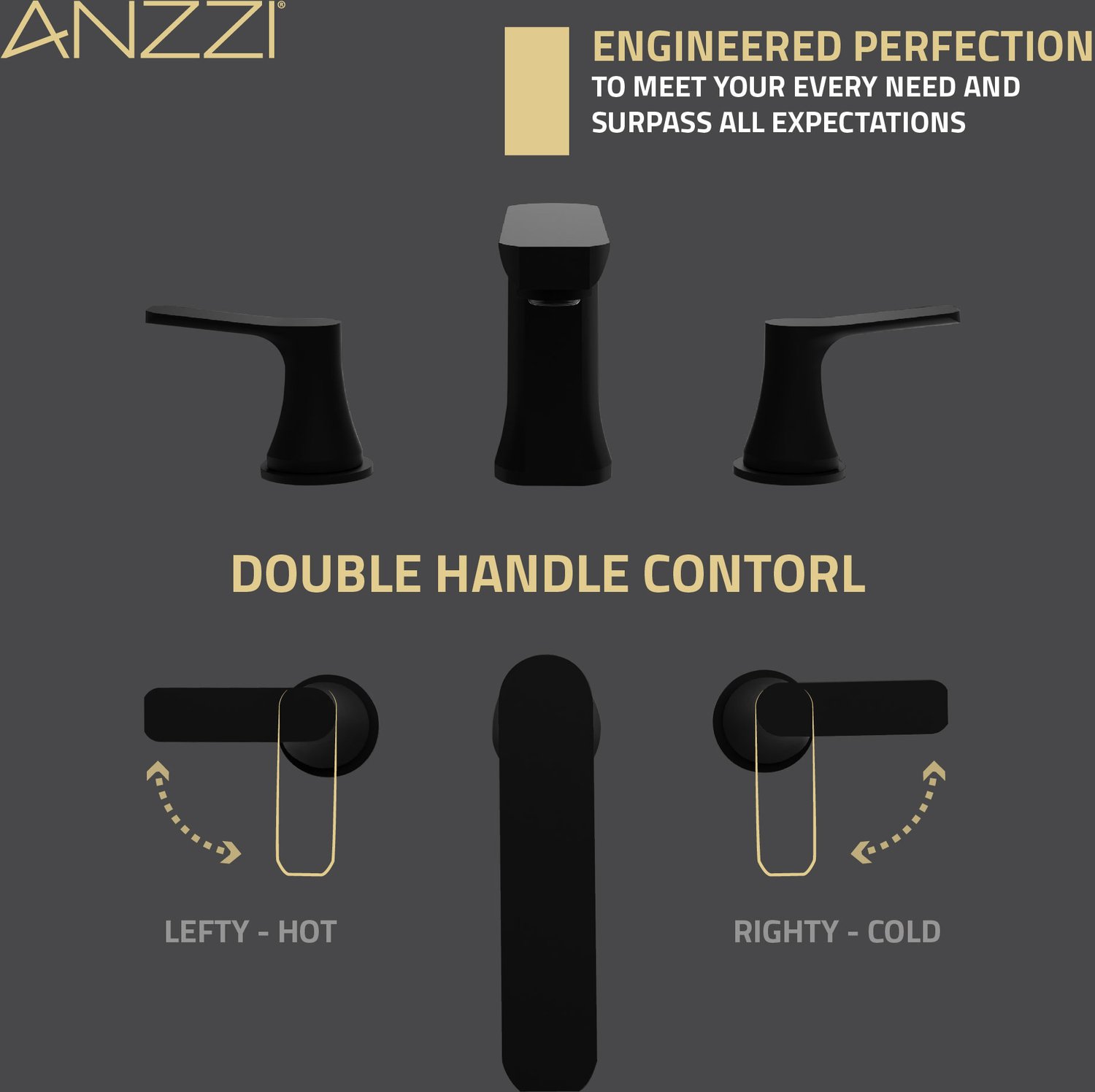 faucet water fall Anzzi BATHROOM - Faucets - Bathroom Sink Faucets - Wide Spread Black