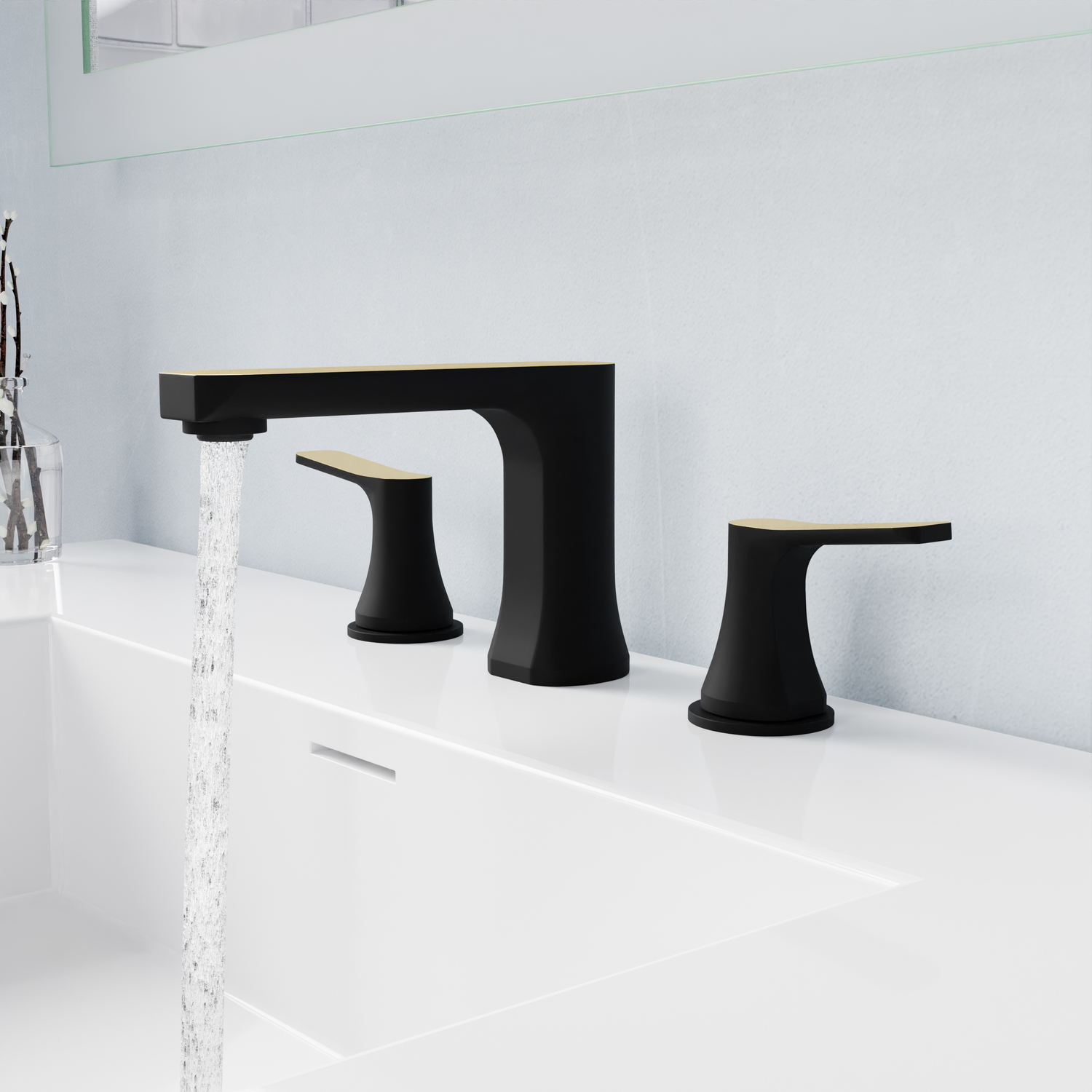 new bathroom sink with cabinet Anzzi BATHROOM - Faucets - Bathroom Sink Faucets - Wide Spread Black