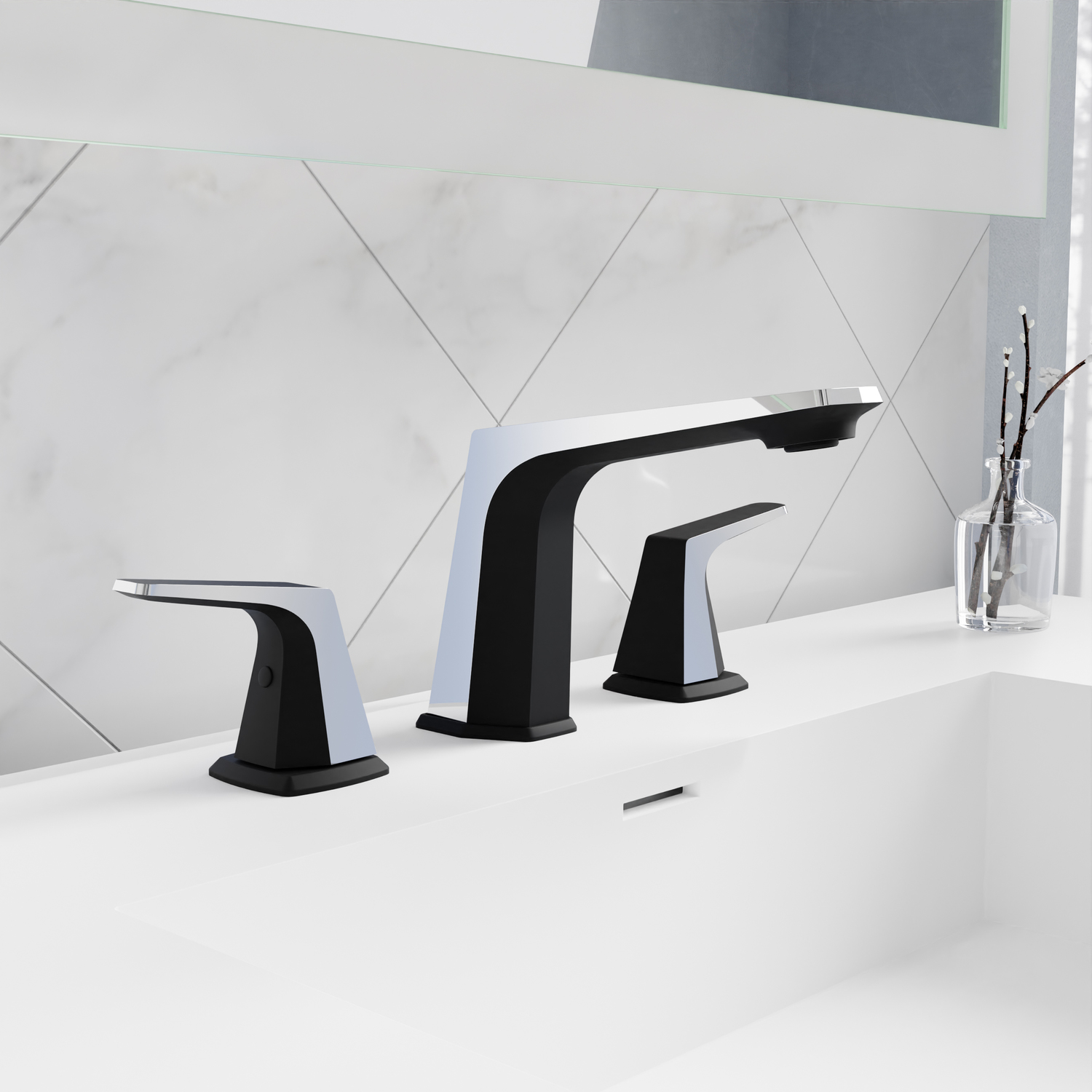 faucet black bathroom Anzzi BATHROOM - Faucets - Bathroom Sink Faucets - Wide Spread Black