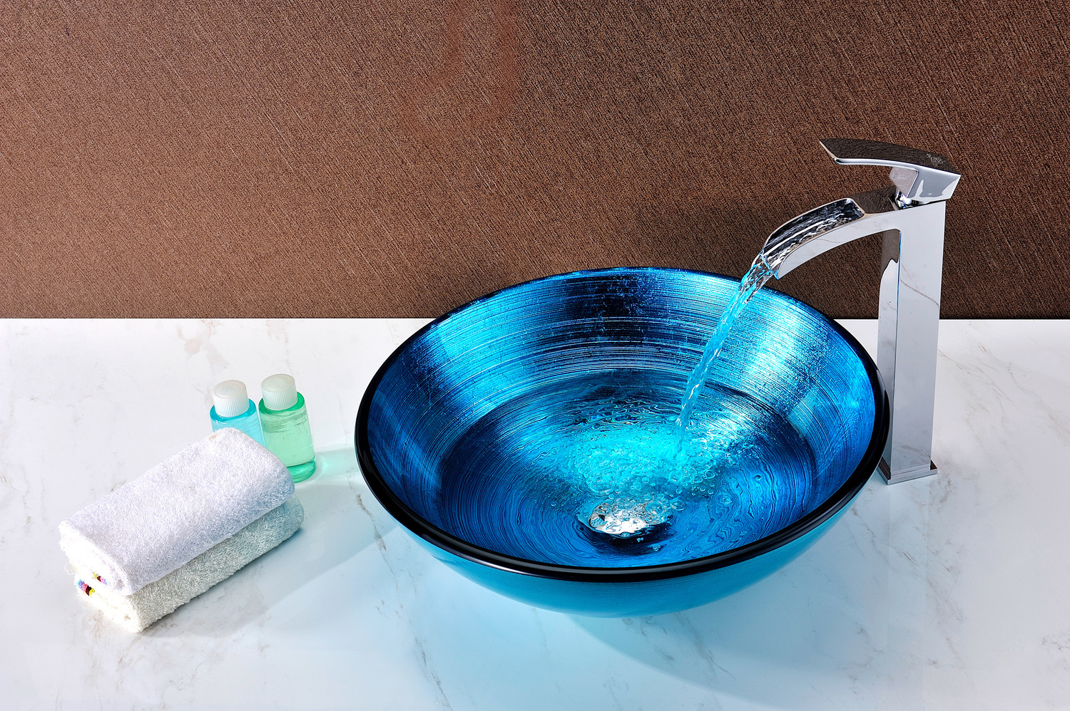cheap bathroom vanity ideas Anzzi BATHROOM - Sinks - Vessel - Tempered Glass Blue