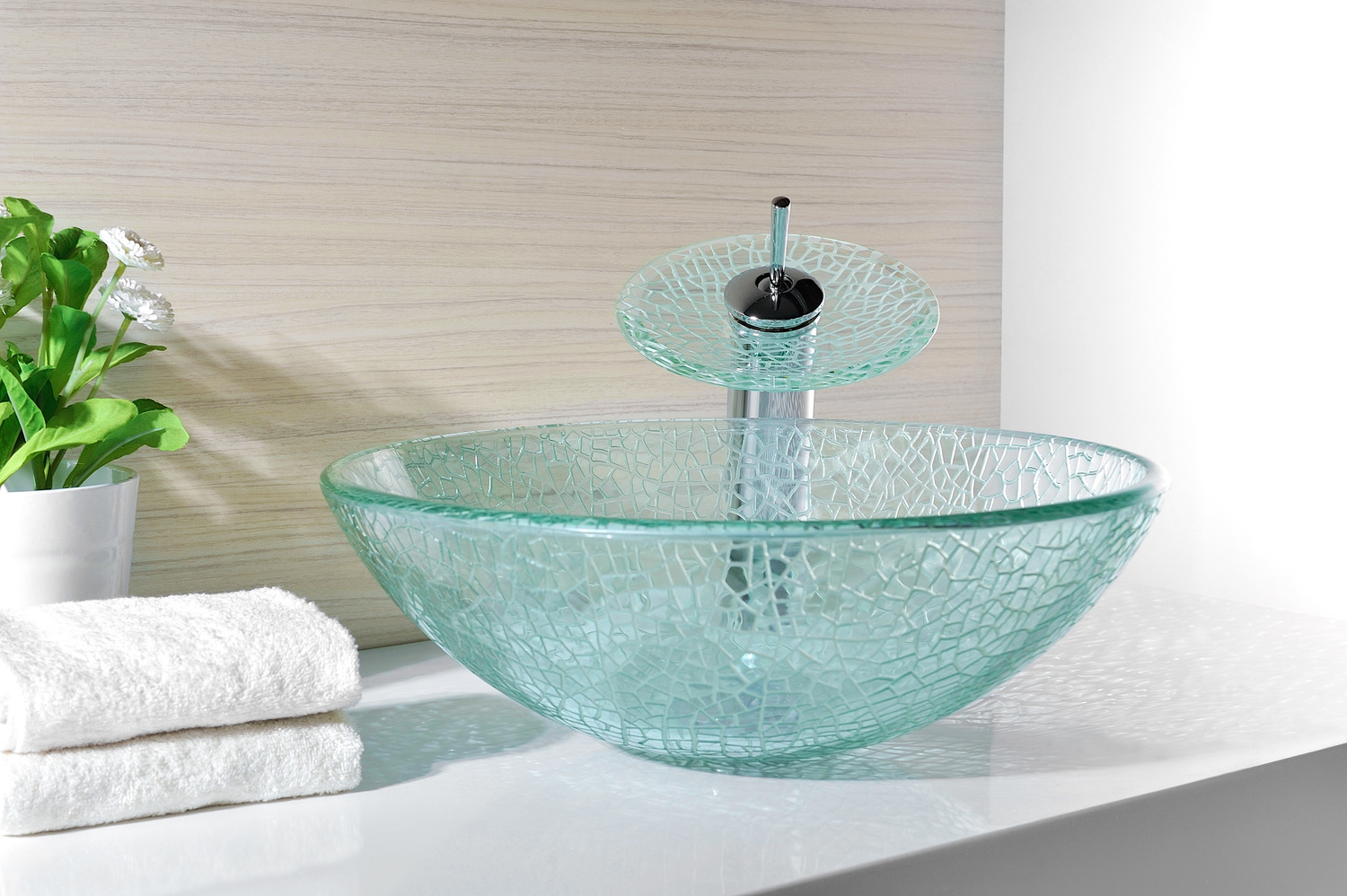 undermount sink detail Anzzi BATHROOM - Sinks - Vessel - Tempered Glass Clear