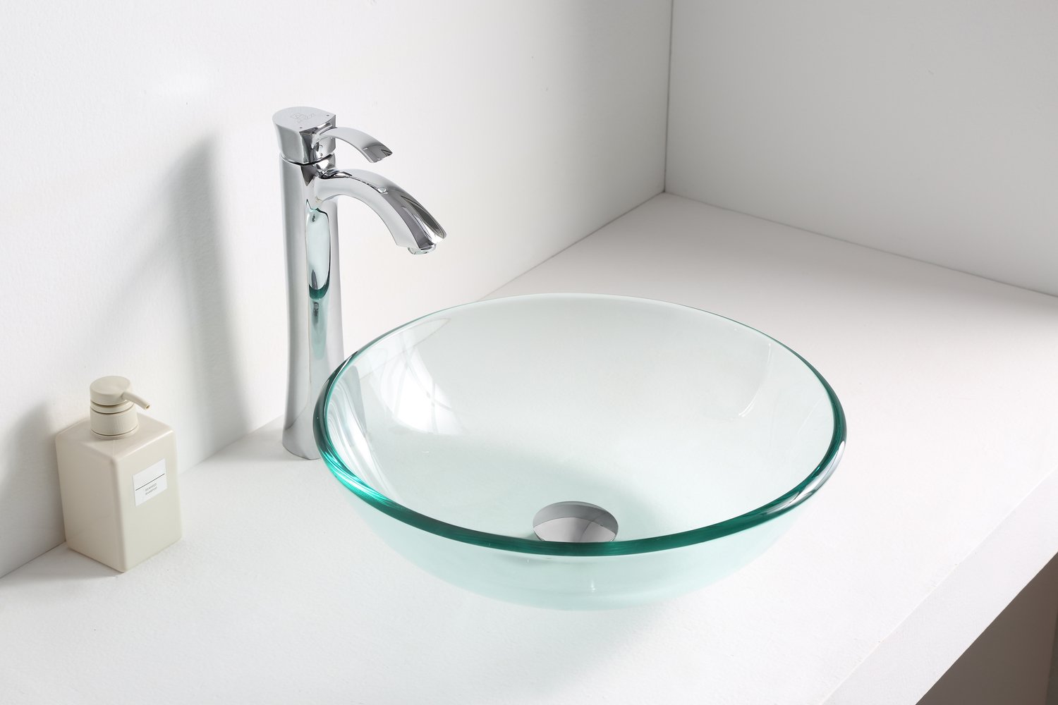 bowl vanity unit Anzzi BATHROOM - Sinks - Vessel - Tempered Glass Clear