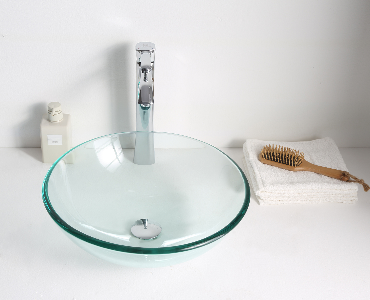 bowl vanity unit Anzzi BATHROOM - Sinks - Vessel - Tempered Glass Clear
