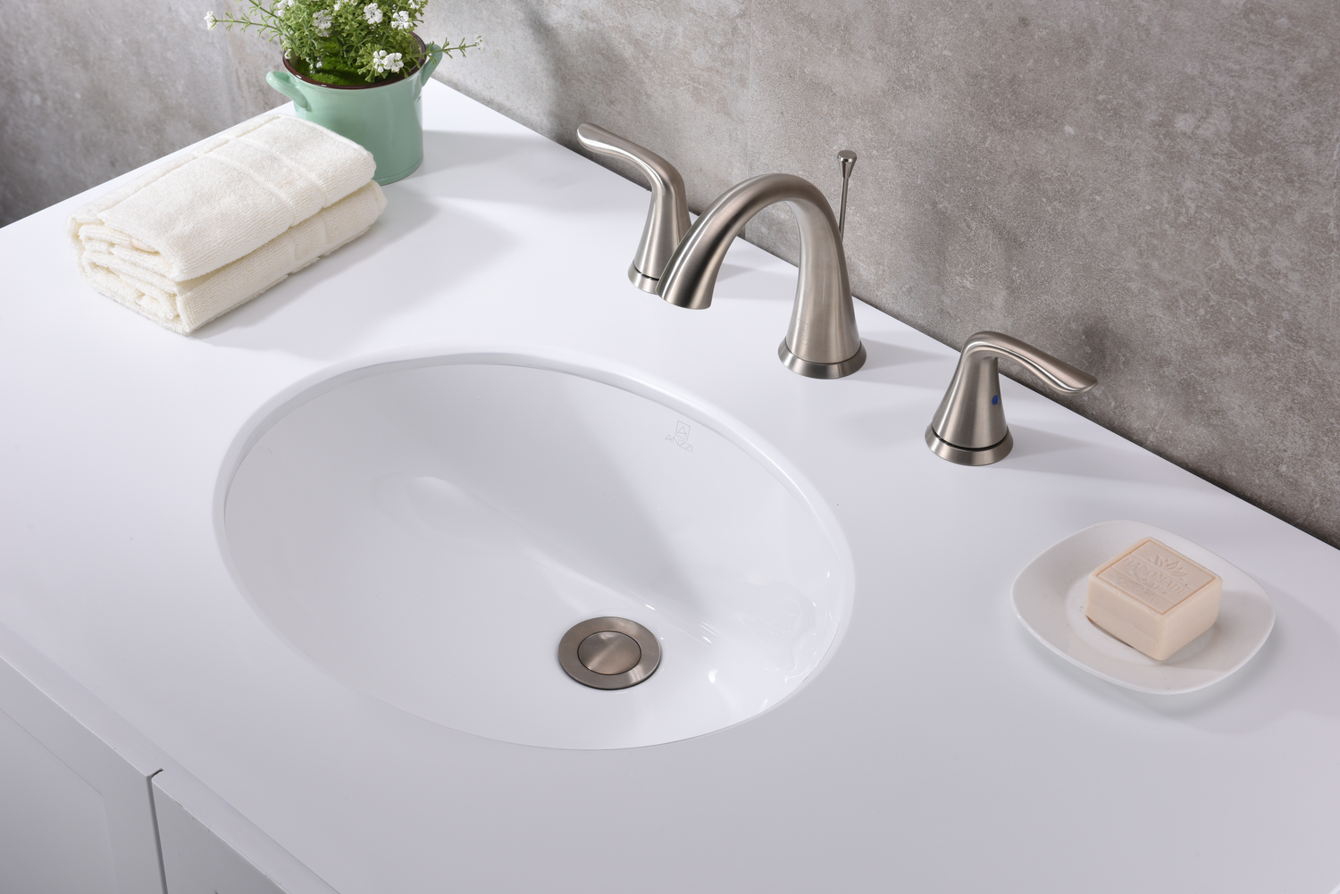 bathroom sink tops Anzzi BATHROOM - Sinks - Under Mount - Ceramic / Procelain White